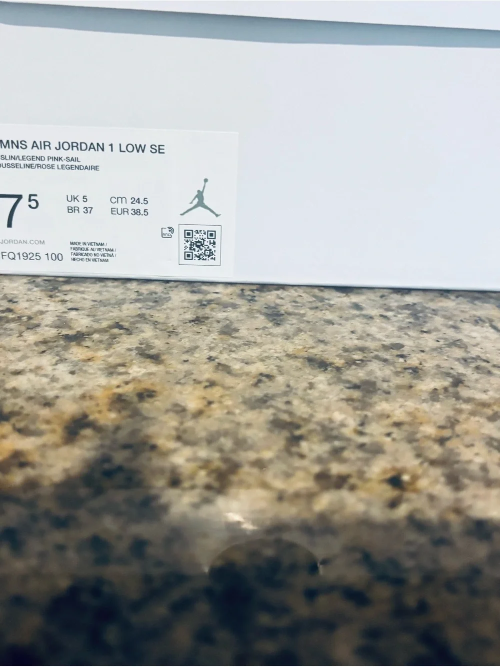 Jordan Low-Top Sneakers in Cream with Pale Pink Accents